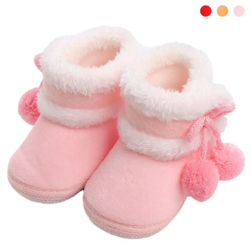 

Wear Resistant Fleece Toddler Snow Boots Warm Soft Sole Infant First Walking Shoes Anti Slip Anti-Drop Baby Footwear Winter