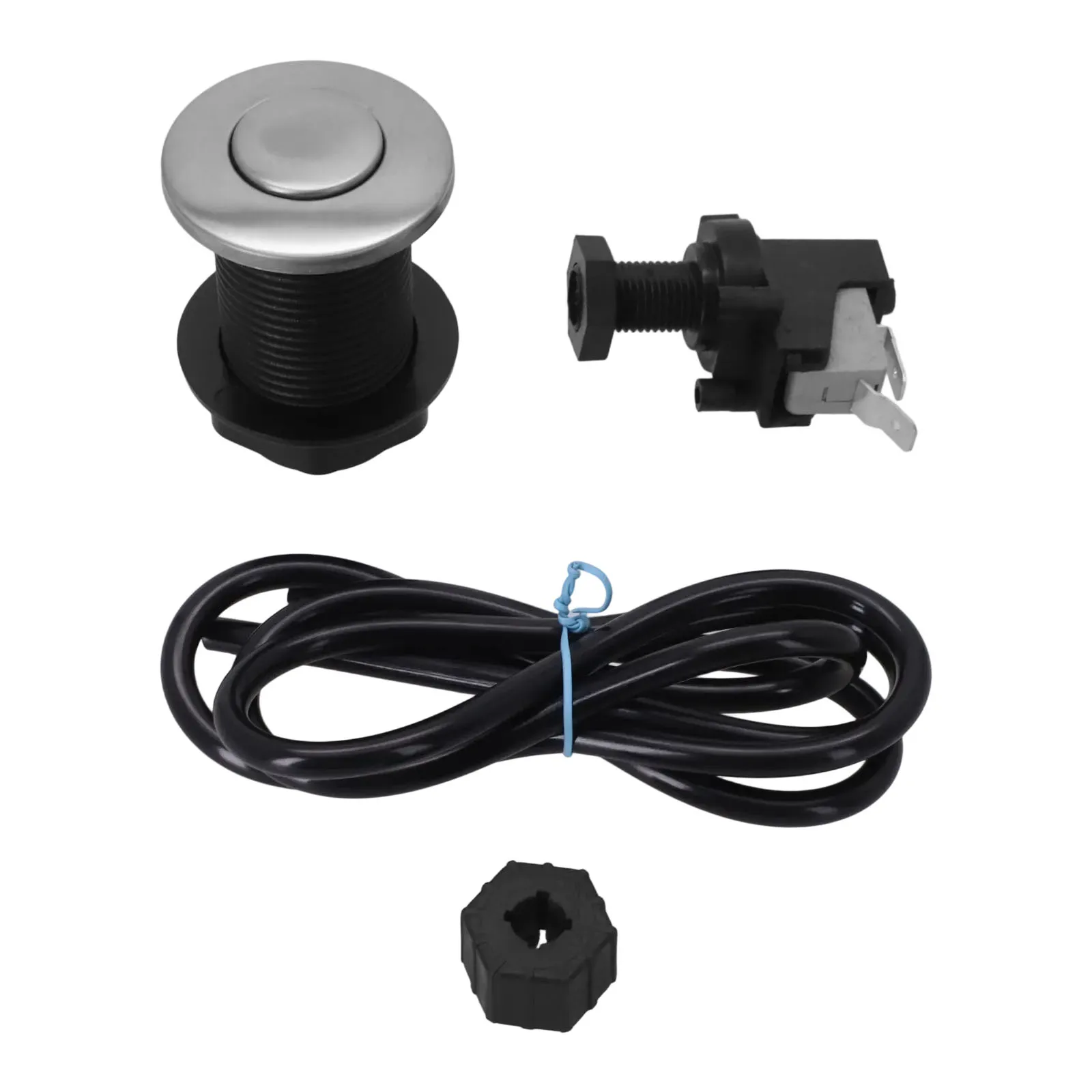 1Pc Black Air Switch Button Kit With Hose For Garbage Disposal Tub Spa Processor Control Replacement Parts