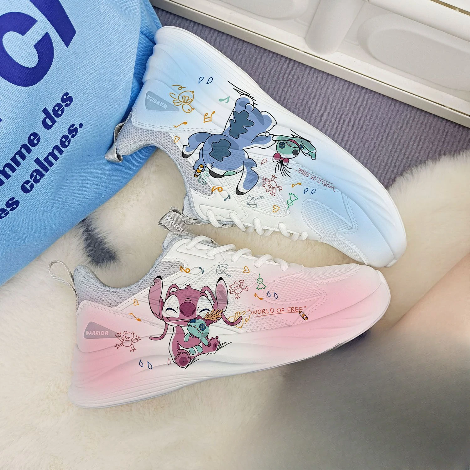 Disney girls Stitch princess cute Casual shoes non-slip soft bottom sports shoes for girlfriend gift