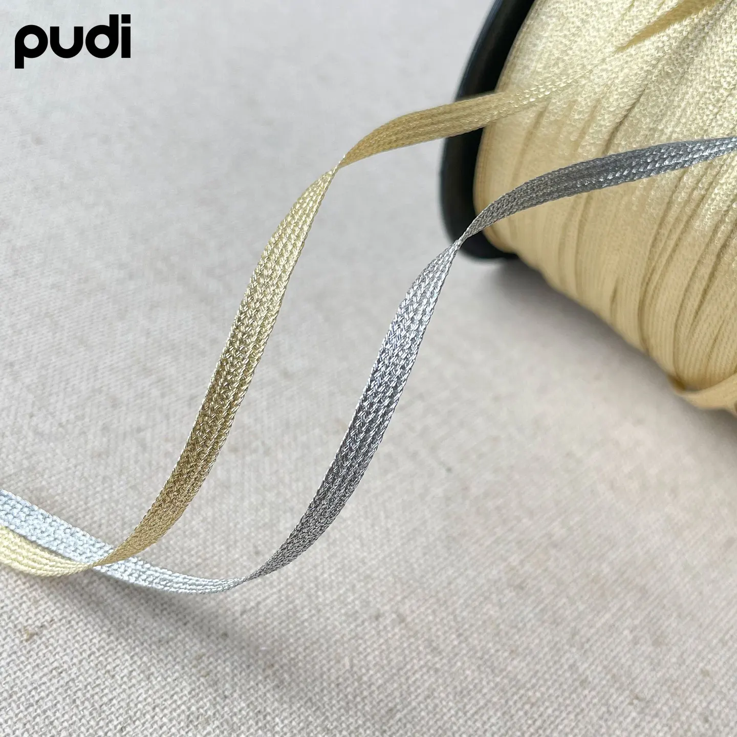 

4mm Gold and Silver Flat Ribbon, Webbing, Gift Ribbon, Fine Packaging Ribbon, Satin Ribbon, DIY Clothing Accessory, Border Line
