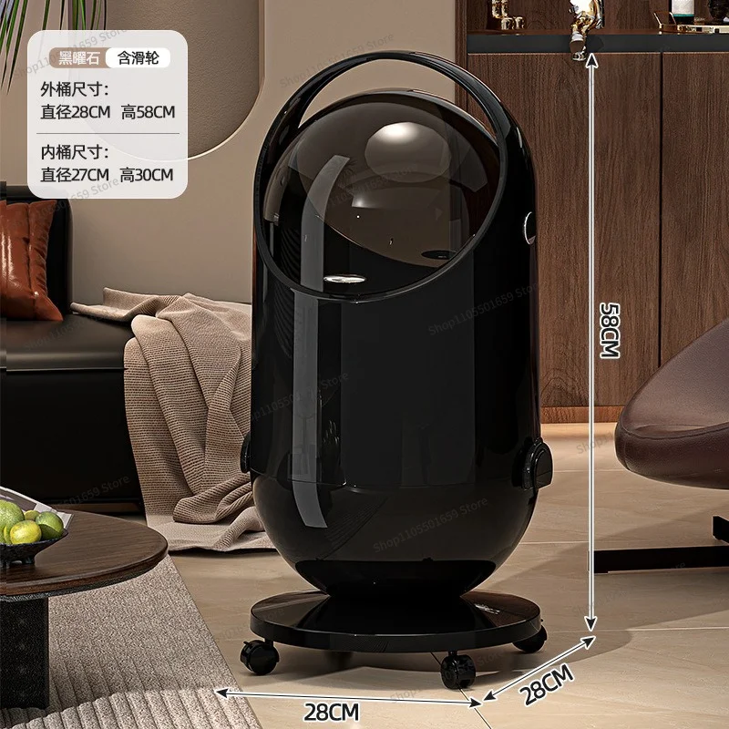 For Light Luxury Double Door No Bending Trash Can Household New Living Room Bedroom Bathroom with Lid Large Capacity Trash Can