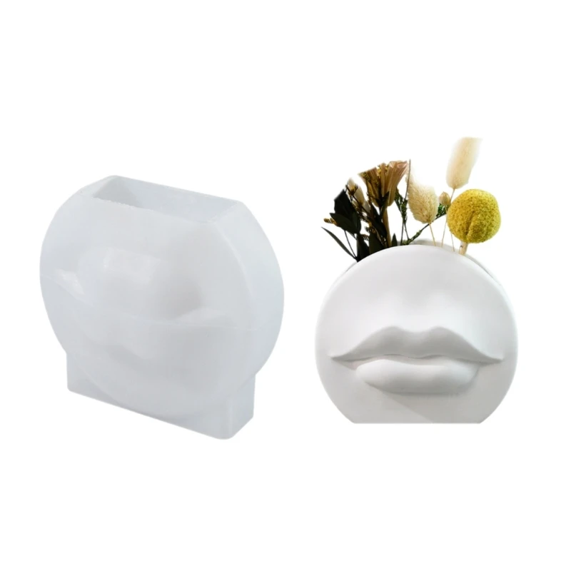 

DIY Creative Lip Shaped Flowerpot Silicone Mold Desktop Ornament Flower Vase Jewelry Storage Box Epoxy Resin Casting Mould