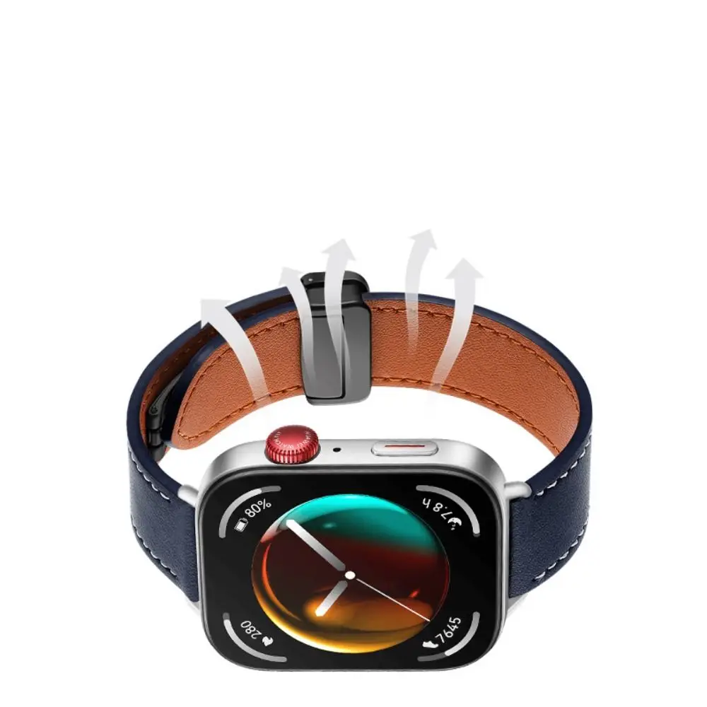 حزام جلدي مغناطيسي قابل للطي وإبزيم بديل لسوار المعصم وإكسسوارات الساعة الذكية لساعة Huawei Watch Fit 3