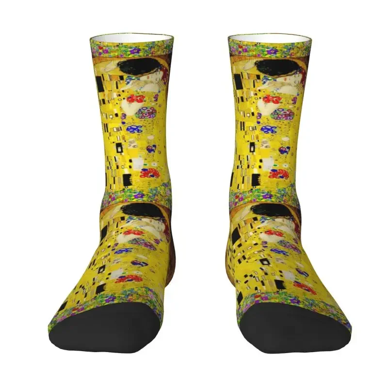 Kawaii The Kiss By Gustav Klimt Socks Men Male Women Warm Breathable 3D Print Liebespaar Painting Football Sports Socks