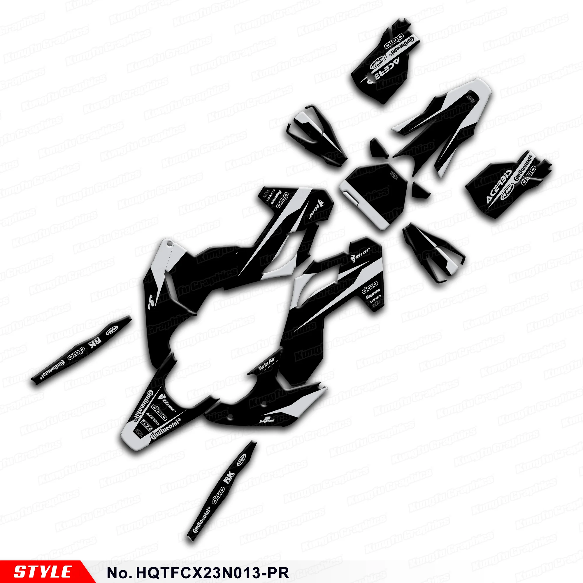 

JY RACING Motorcycle Sticker Wrap Design for Husqvarna TC 125 250 FC 250 350 450 & TX 300 FX 350 450 2023 2024, HQTFCX23N013-PR