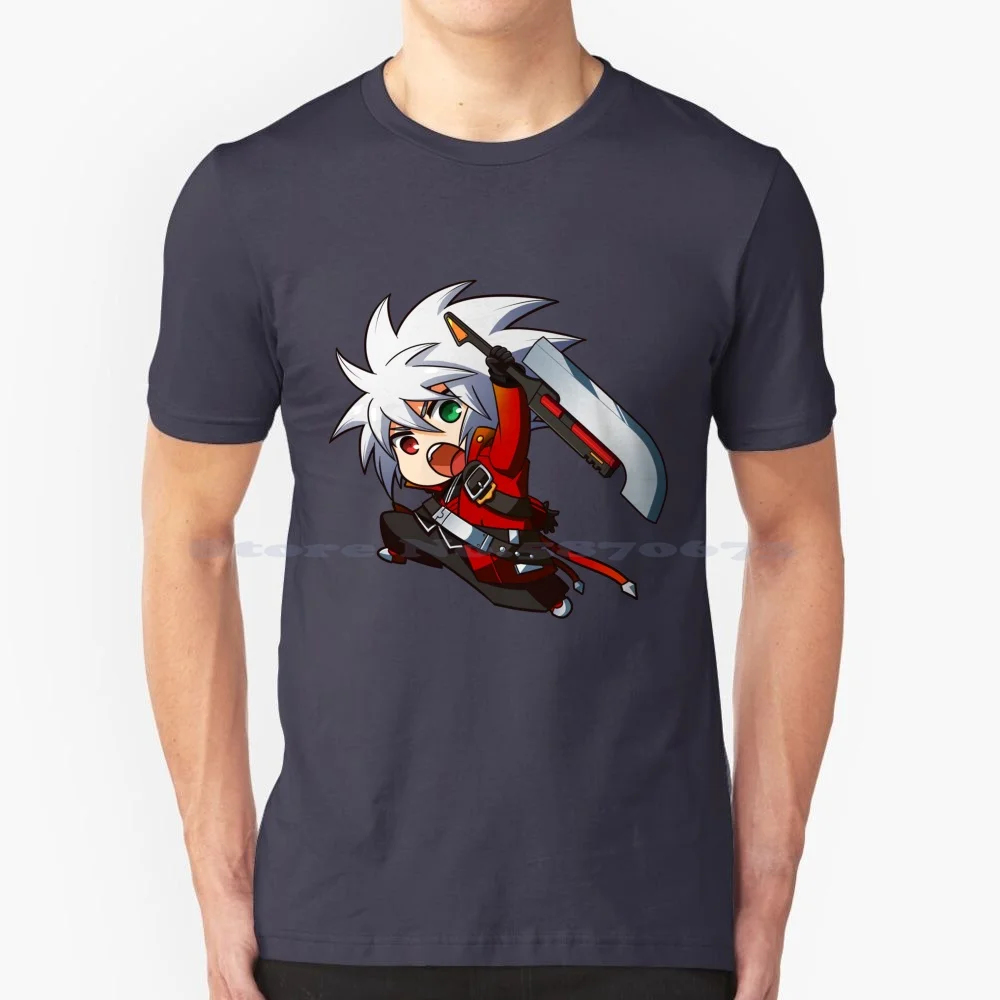 Ragna The Bloodedge Chibi T Shirt 100% Cotton Tee Blazblue Ragna Bloodedge Unist Fgc Chibi Anime Game Cute Tekken Under Night