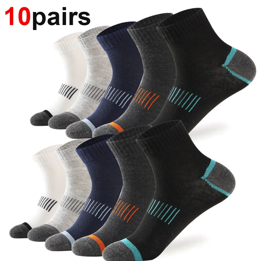 

Men's Winter Cotton Socks - Casual Breathable Sports Run High Quality Black Color 38-43 Large Size - 5/10/20 Pairs Options