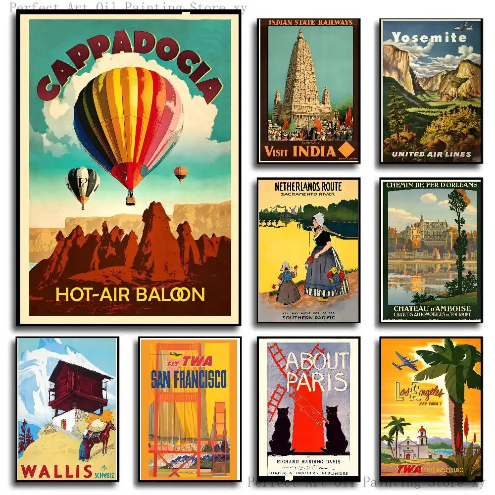Hawaii Retro Travel City Surf Pacific Maui Poster Self-adhesive Art Room Entrance Restaurant Wall Decor Art Painting