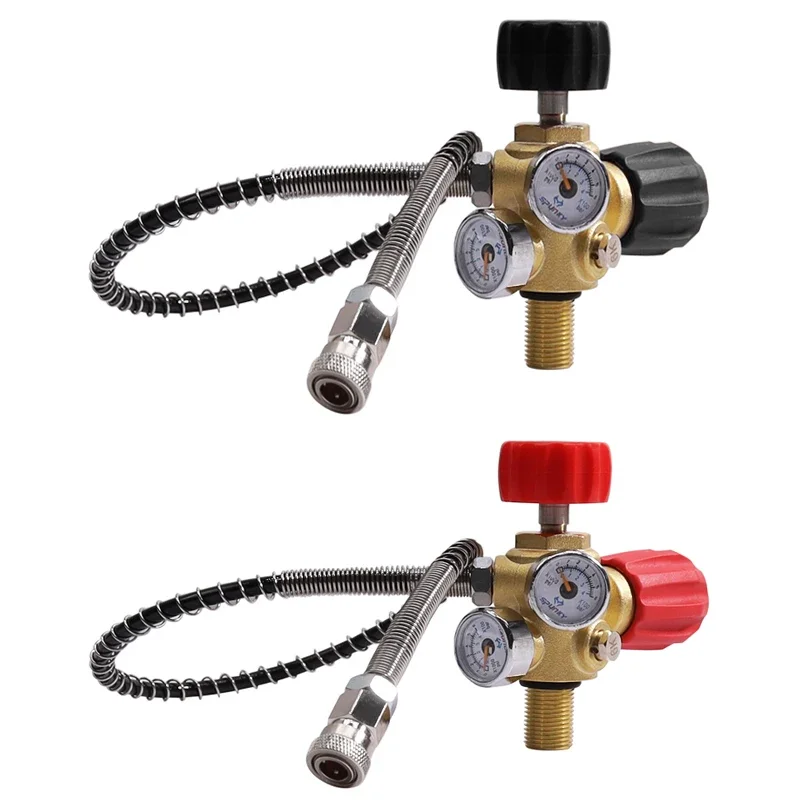 

Адаптер клапана для подводного плавания, устройство для заправки резервуара с манометром на 6000 фунтов на квадратный дюйм, сменный стержень для воздушного бака, аксессуары для баллонов, двойной настольный клапан для дайвинга