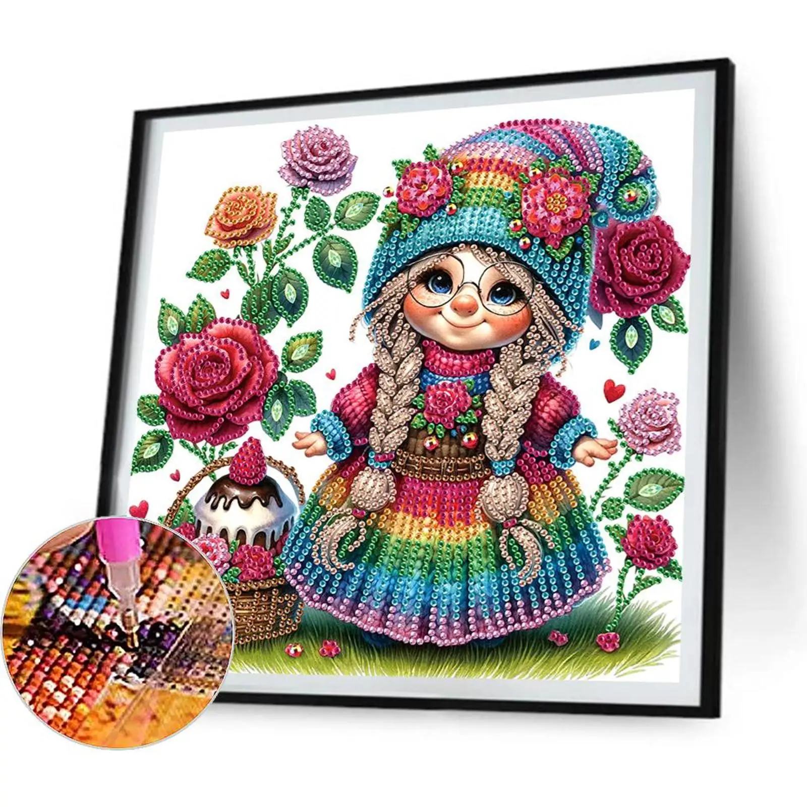 

4pcs 5D DIY Partial Special Shaped Drill Diamond Painting Figure Kit 30x30cm