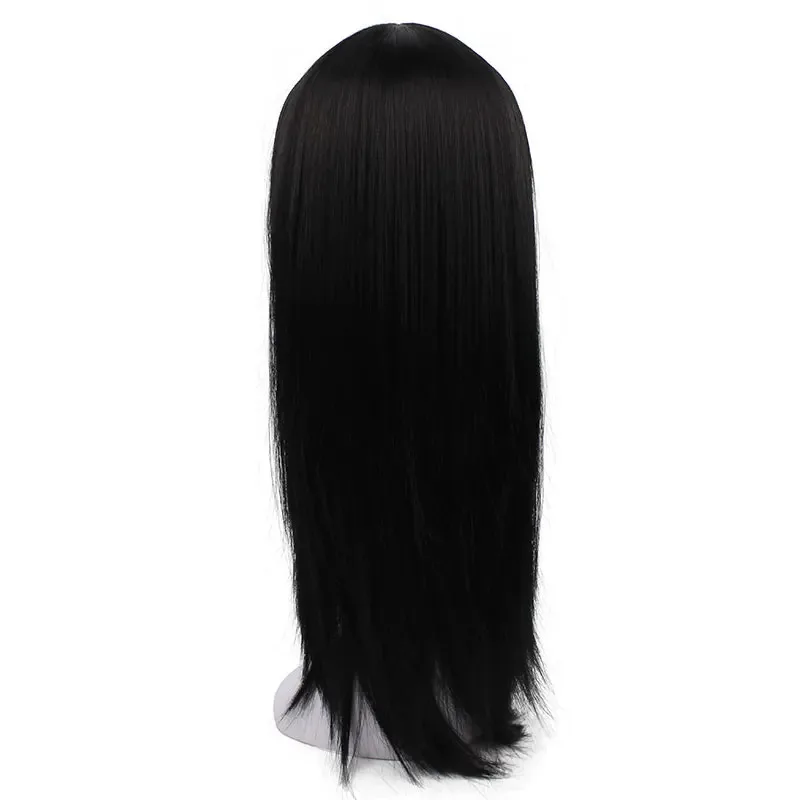 

CyOrochimaru Hyuga Neji Black Straight Long Synthetic Hair Full Bangs High Temperature Fiber Cospaly Full Wigs