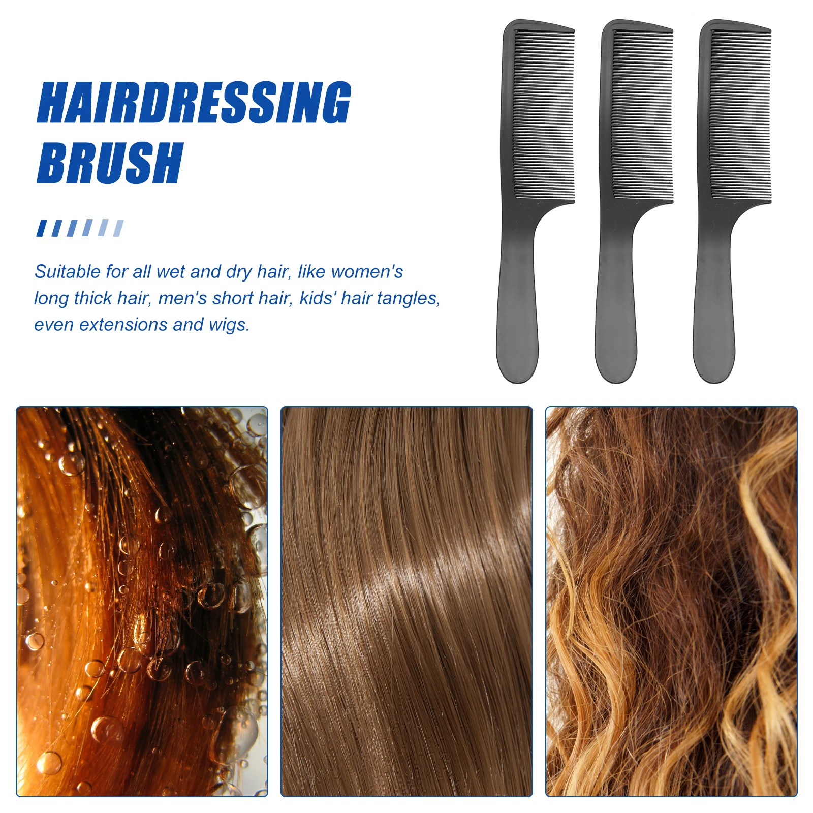 

6pcs Hairdressing Comb Brush For Salon Barber, Professional Styling Comb Detangling Wet Dry Hair, Flexible Bristles Scalp