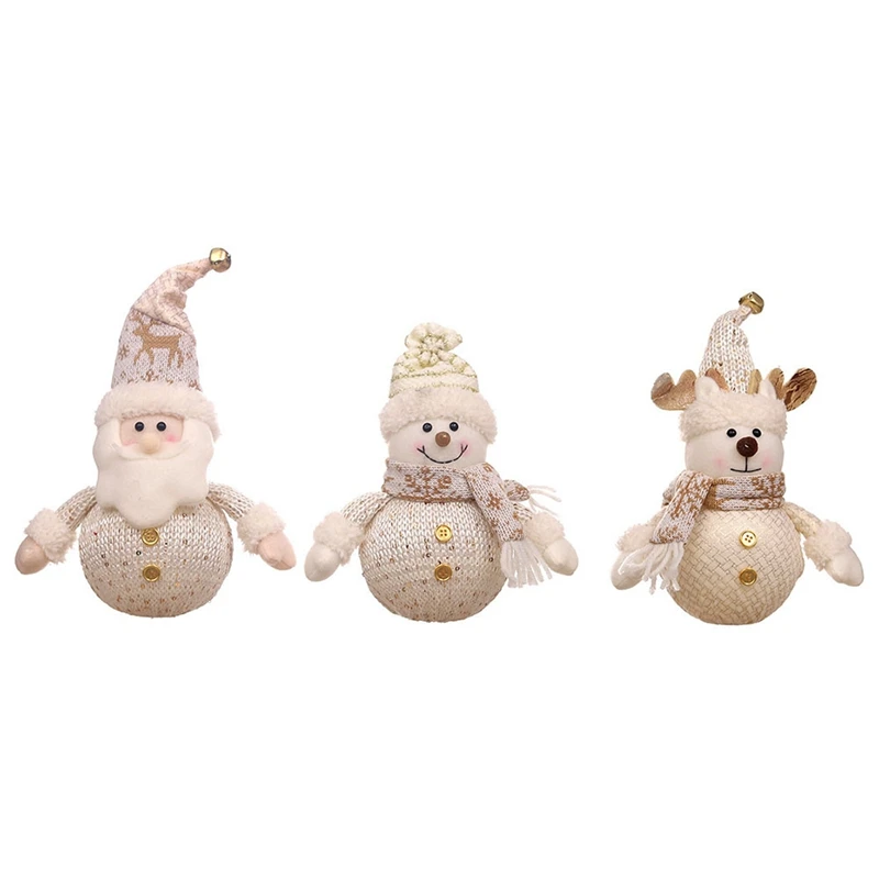 3PCS LED Christmas Doll Decor Home Decoration For Christmas Party Table Fireplace Home Office Car