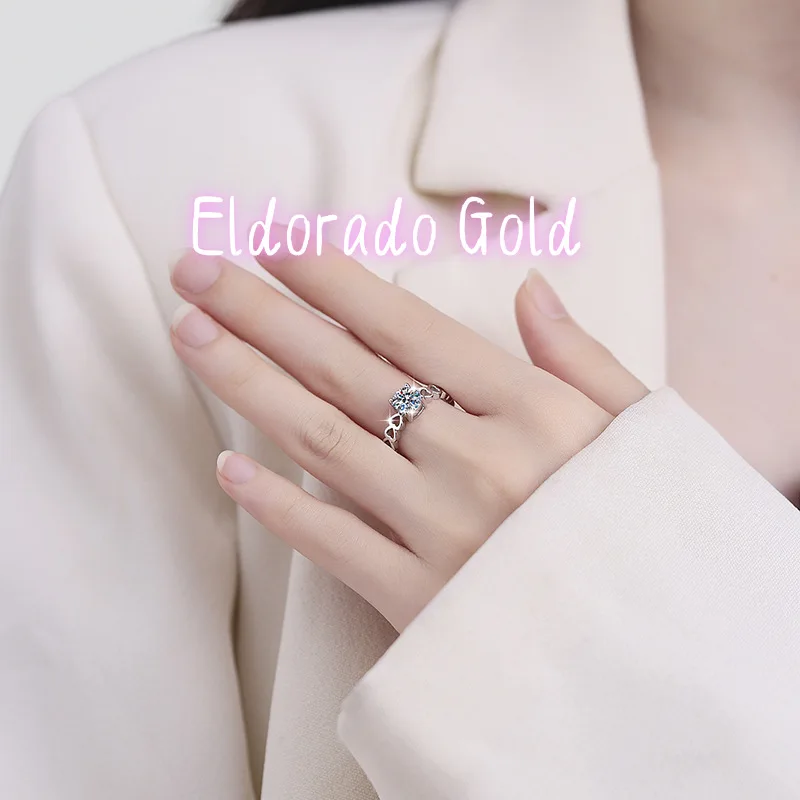 

Eldorado Gold Heart Setting four-Prong Women's Ring PT950 1 Carat Moissanite Platinum - Gentle heart, stone-protecting prongs,