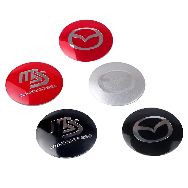 Car-styling 4pcs 56mm Car Tire Wheel Center Hub Caps Decorative Sticker For Mazda 3 6 BL BM GJ CX3 CX-5 CX-8 KE KF CX7 CX9 MX5