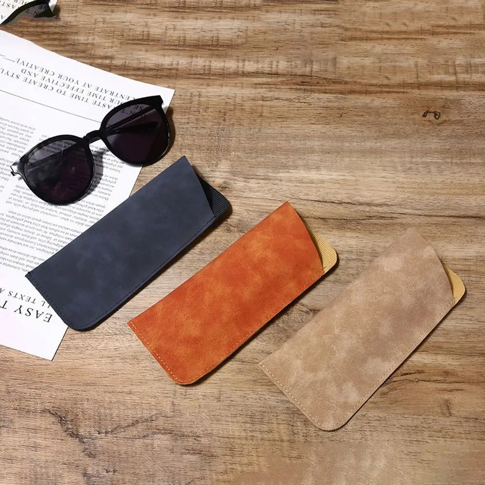 Small Rectangle PU Leather Glasses Bag Covered Soft Sunglasses Bag Simple Style Portable Eyeglasses Holder Female/Male