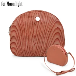 Tanqu Wood Grain Waterproof Pu Leather Inner Pocket Lining for Omoon Light Obag Insert Organizer for O Moon Baby O Bag