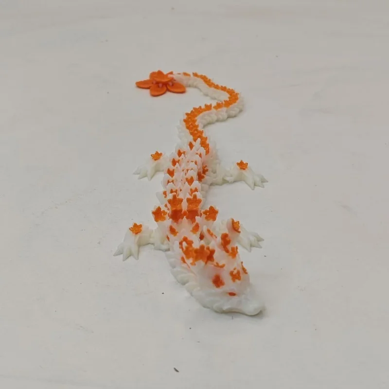 Luminous 3D Printed Articulated Dragon Fidget Toy Cherry Blossom Chinese Loong Flexible Home Office Decoration Birthday Gift