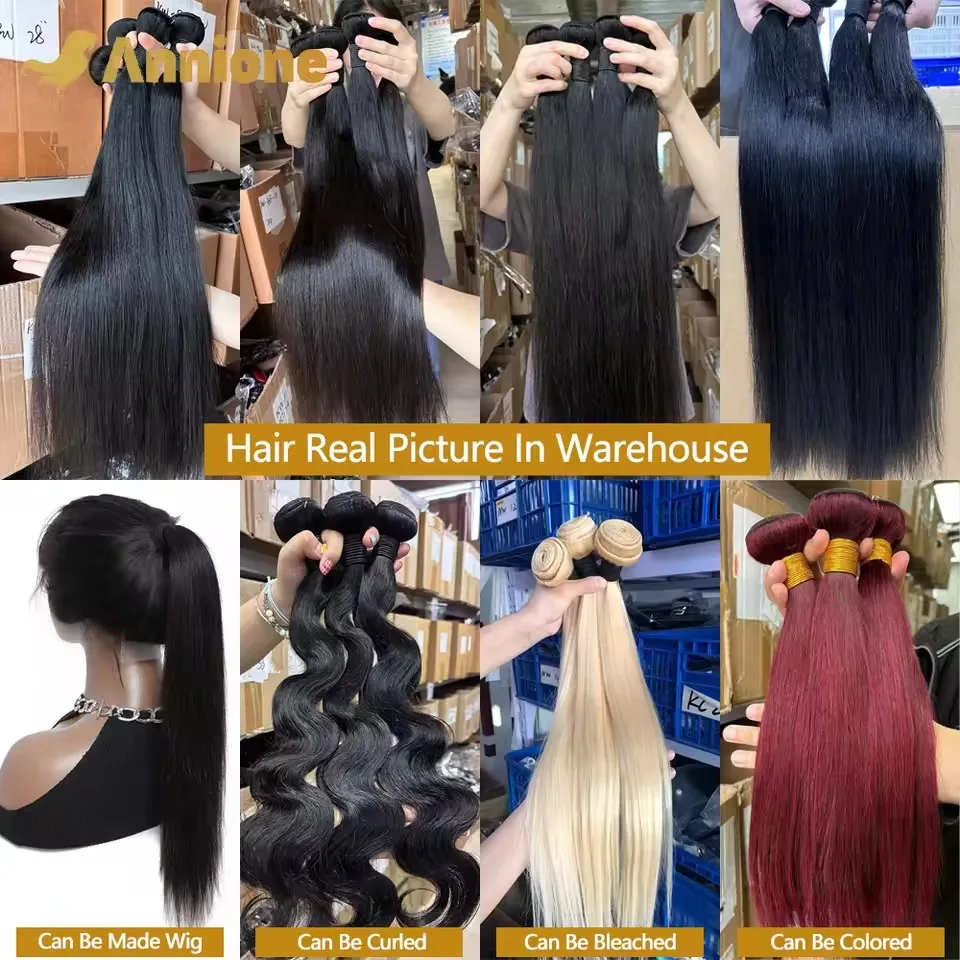 Straight Bundles 100% Human Hair 1/3/4 Raw Hair Bundles Deal Brazilian Hair Remy Extension Double Weft Hair Weaving For Women