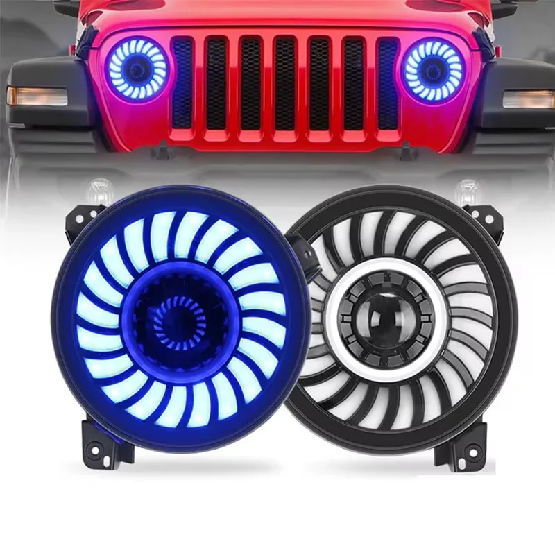 New 9 inch Round Light Emitting Diode Light 6000K White Dot Flood/Instrument Panel Fog Driven Headlight 4x4 JL JT Truck 12v