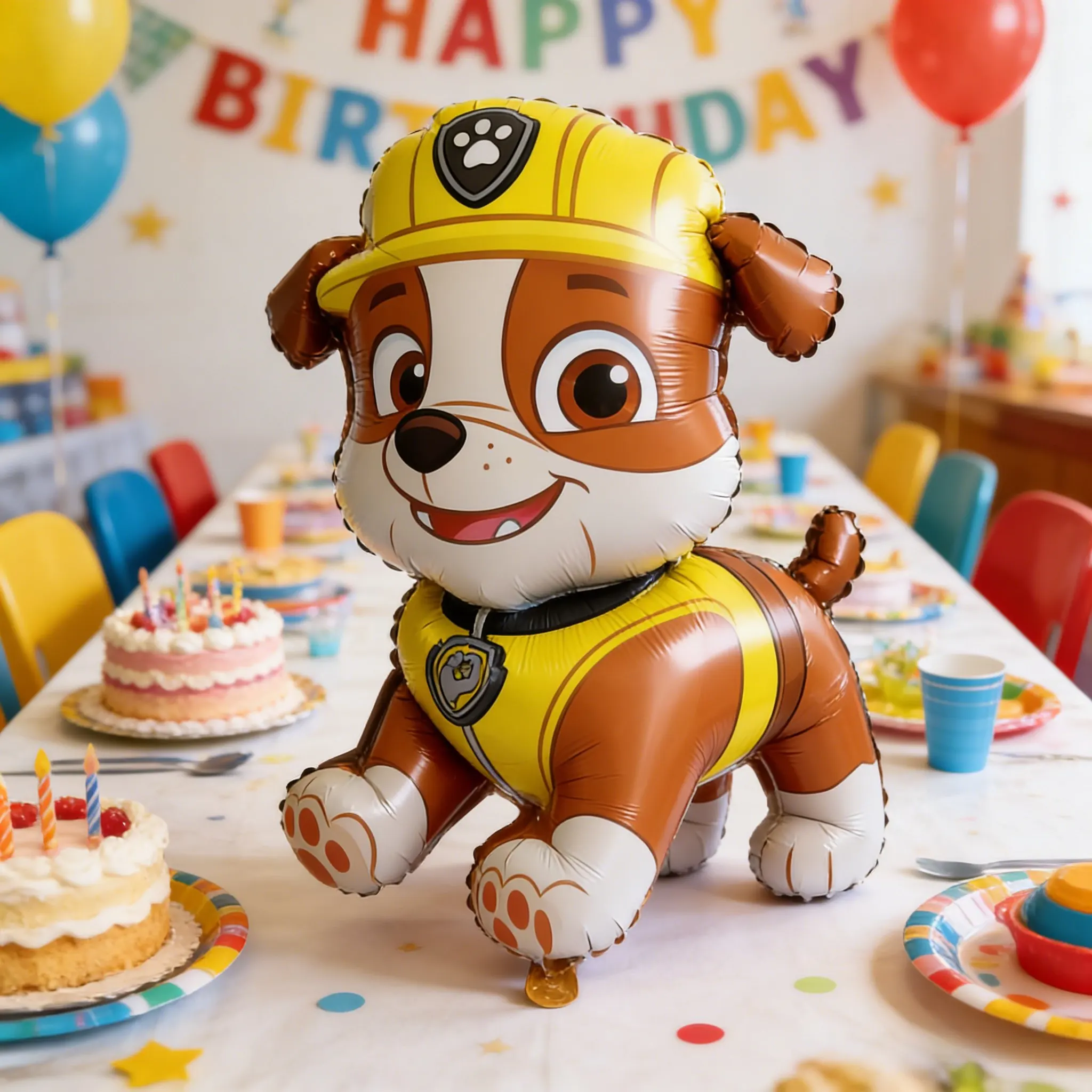 1 Globo de Aluminio con Diseño de Perro de Dibujos Animados, Decoración para Fiesta de Cumpleaños, Tema Patrulla Canina, Globo con Diseño Creativo