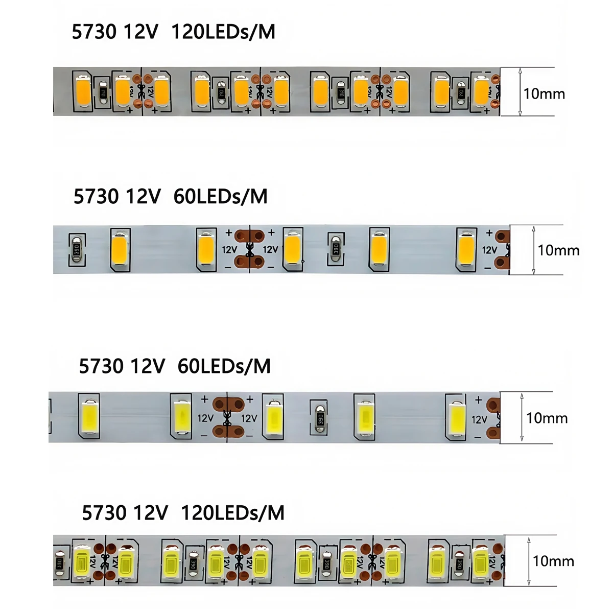 12V 5630/5730 LED Strip - High Brightness Flexible Lighting for Display Cabinets & Indoor Decoration