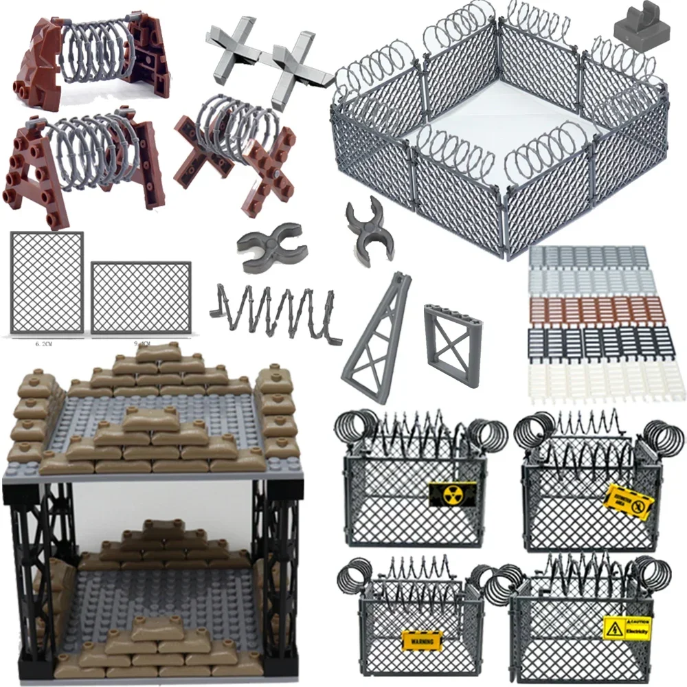 

Military Base Barbed Wire Building Block City Military Scene Accessory Fence MOC Chain Part Brick 30104 92338 4151 Leduo