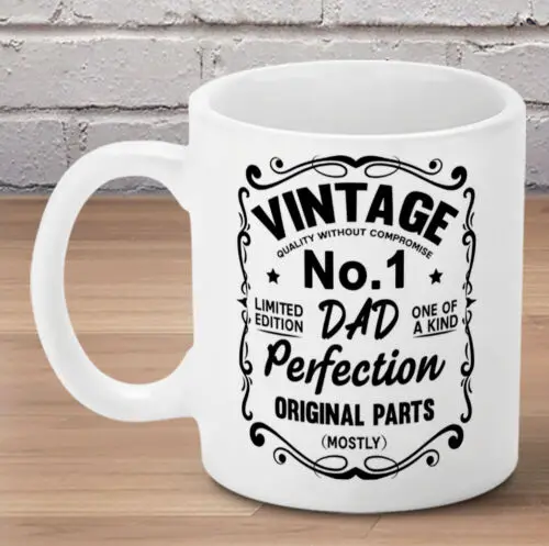 

Vintage Dad Mug Funny Fathers Day Perfection Cup Novelty Birthday Perfect Gift