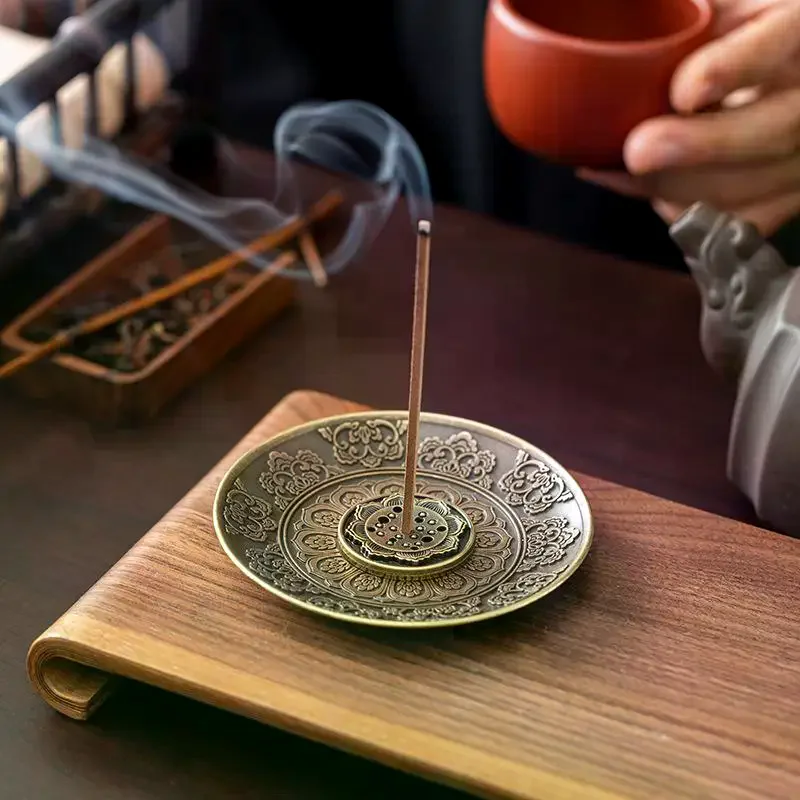 1/2/3/4Pcs Golden Toad Incense Diffuser Incense Stick Holder Metal Zen Lotus Buddha Incense Burner Censer Buddhist Aromatherapy