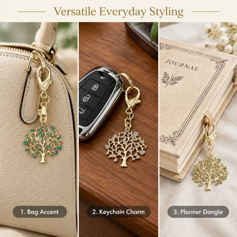 Life Tree Wealth Tree New Products Fashion Versatile Keychains Luggage  Accessories Women Bag Charm Car Key Holder Jewelry Gift