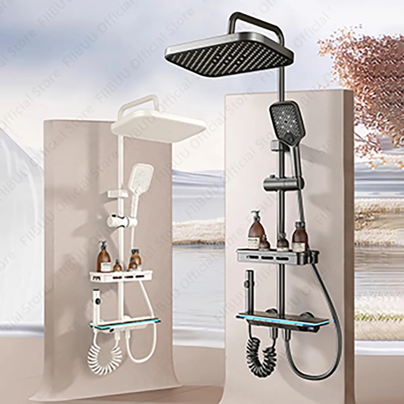

Pressure Water Massage Shower System Multi-mode Adjustable Shower Set Large Waterfall Handheld Shower head Bathroom Accessories