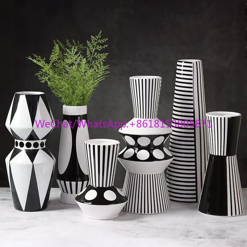 Ceramic vase flower ornaments Modern Nordic home model house soft decoration