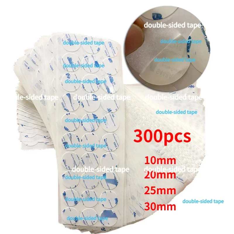 

300pcs Round Double Sided Tape Adhesive Tape Strong Ultra Thin High Adhesive Cotton for DIY Scrapbooking Craft 10/20/25/30mm