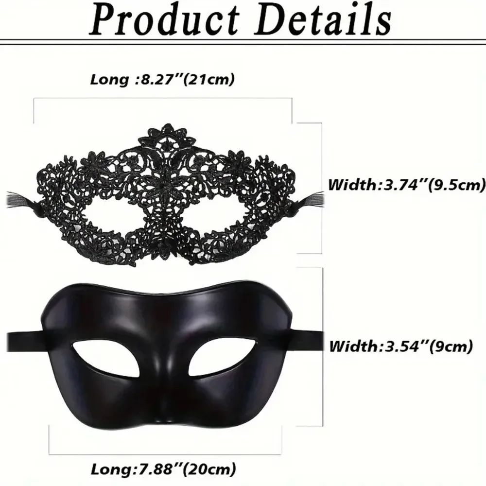 legant Black Lace Masquerade Mask Set for Couples - Perfect for Venetian Party, Mardi Gras, and Halloween Celebrations image 4