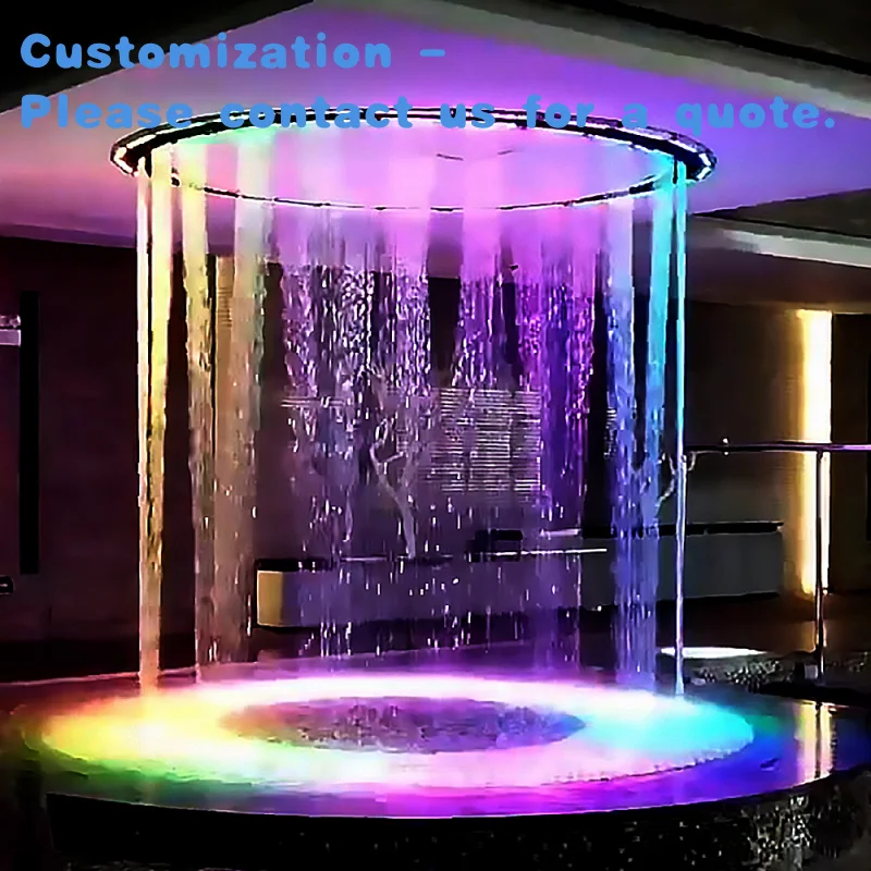 на заказ. Великолепный цифровой фонтан со светодиодной подсветкой Коммерческое украшение Роскошный фонтан-водопад в помещении