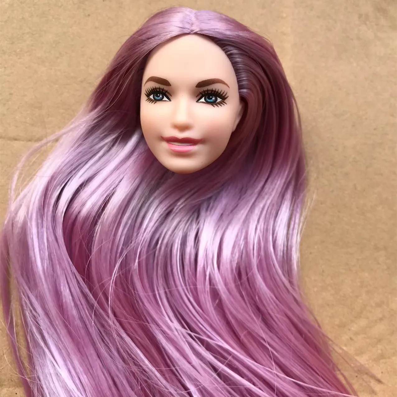 Rare Face Doll Head Colorful Hair Doll Accessories High Quality Collection Doll Parts DIY Dressing Doll Heads Girl Gift Toys