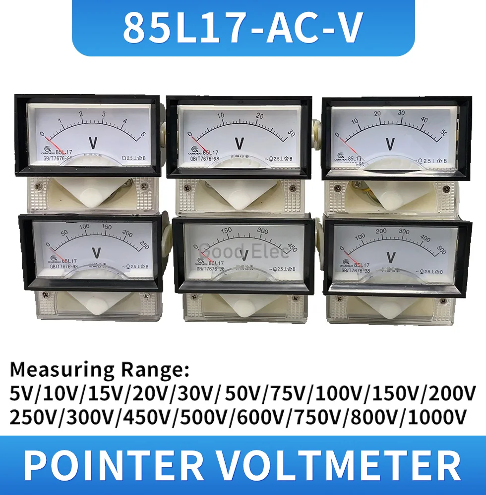 1PC 85L17-V 250V 300V 450V 500V AC Direct Analog Meter Panel Gauge AC Voltage Current Meter 70*40MM Voltmeter Voltimetro 85L17