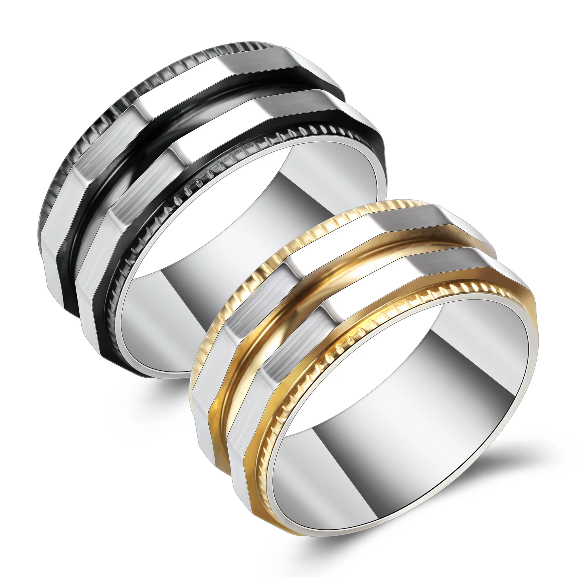 Maßgeschneiderter unregelmäßiger 8 mm Titanring aus Edelstahl mit Stachelkante