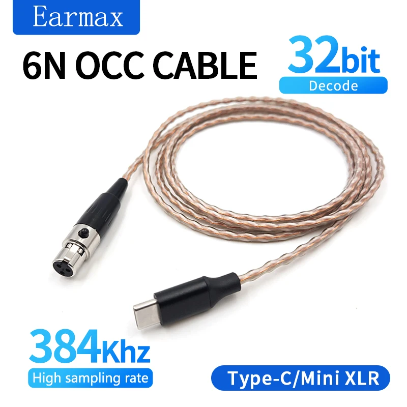 For Q701 K240S K271S K271MK K272 K371 K141 K701 K702 K171  K712 HDJ-2000 Replaceable HeadsetTYPEC to Mini XLR 3-pin Socket Cable