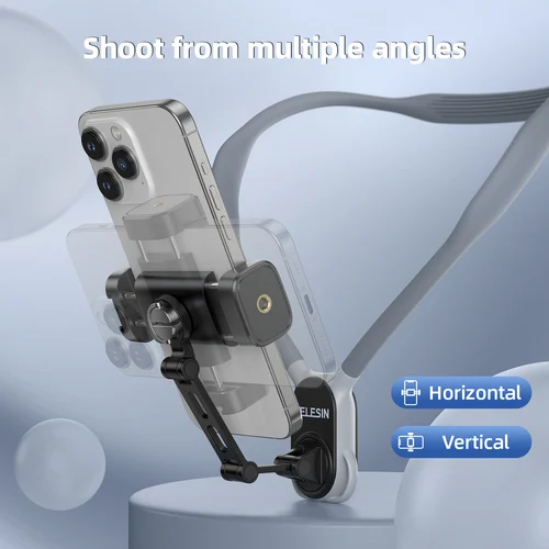 Imagen 2 del producto TELESIN Clip para teléfono con montaje en cuello 360 ° Soporte de teléfono POV de rotación para Iphone 15 14 13 12 11 10 SAMSUNG HUAWEI XIAOMI accesorios de teléfono