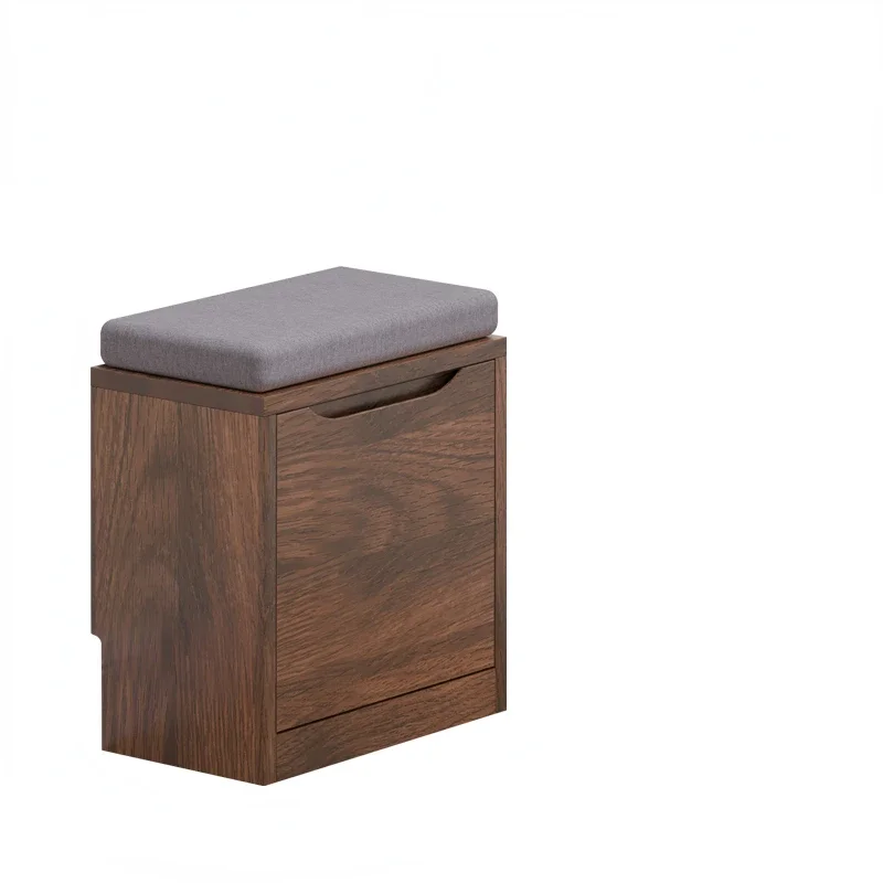 Oak Log 40-60-80cm Walnut Color Storage Shoe Changing Stool