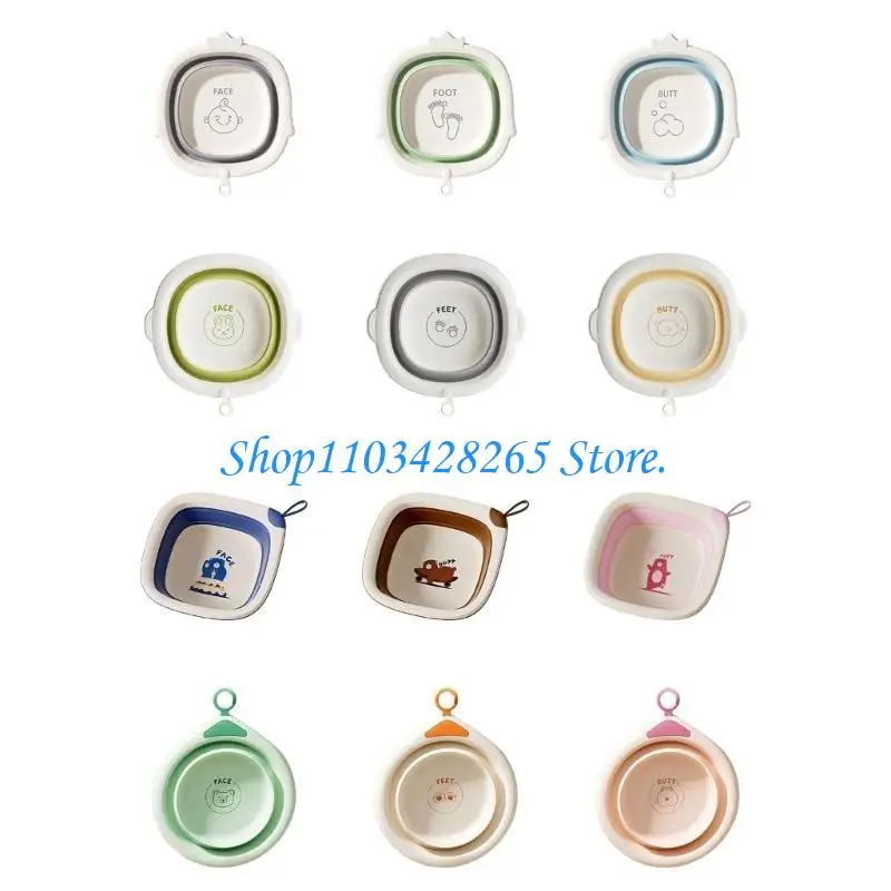 

Compact Foldable Baby Bath Basin Travel Friendly Washing Pan for Newborns Easy Storage Household Laundry Basin G2TE