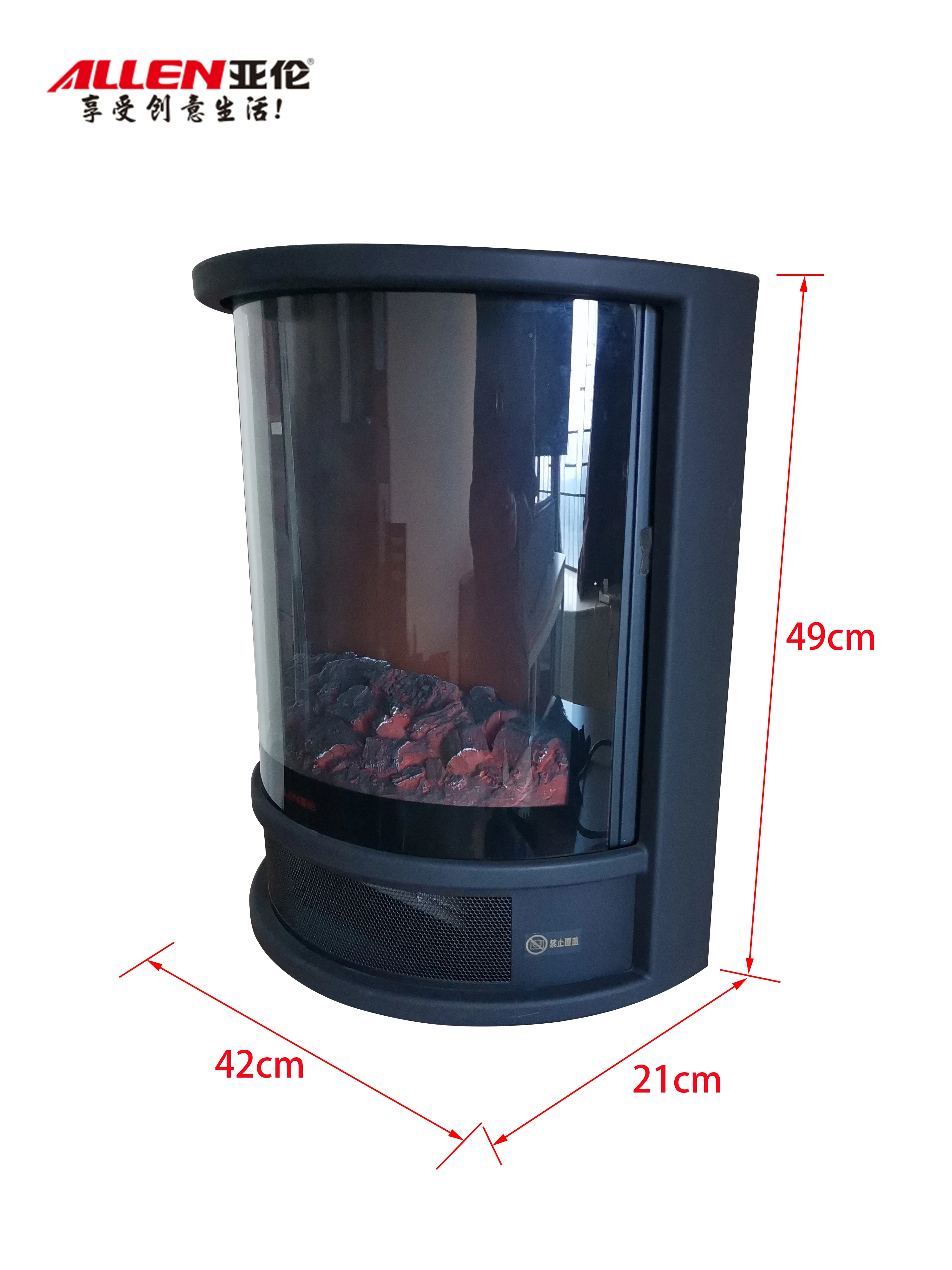 3D simulation of electronic fireplace heater Flame heater Household energy saving and environmental protection