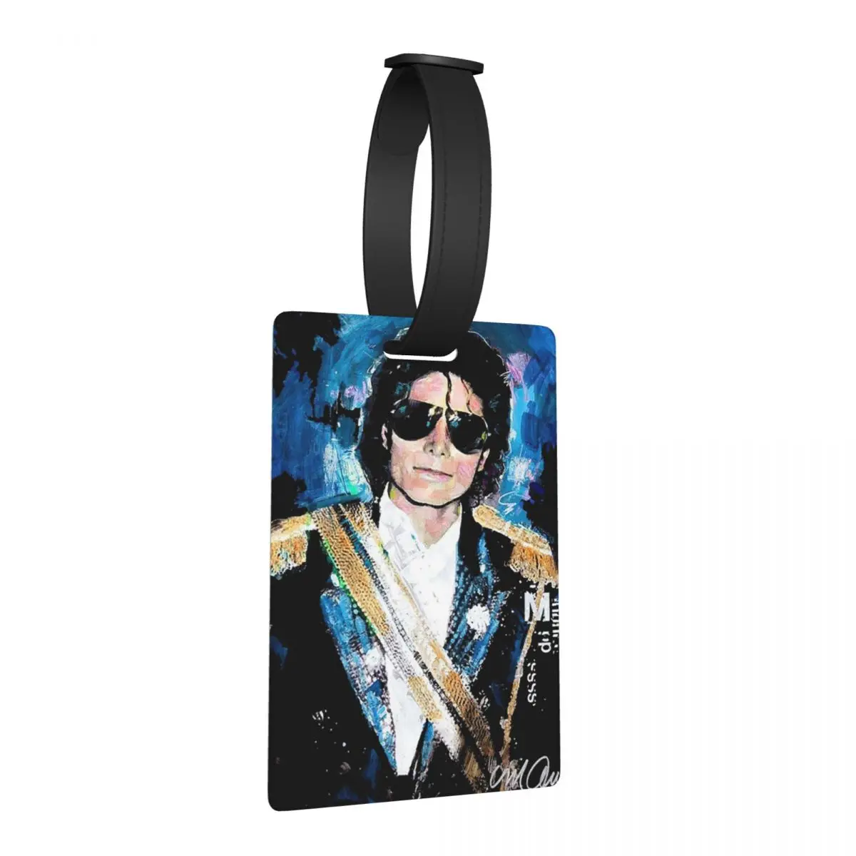 

Michael 1984 Grammys Jackson Pop Art Portrait Luggage Tags Suitcase Fashion Baggage Boarding Tag Label Holder ID Name Address