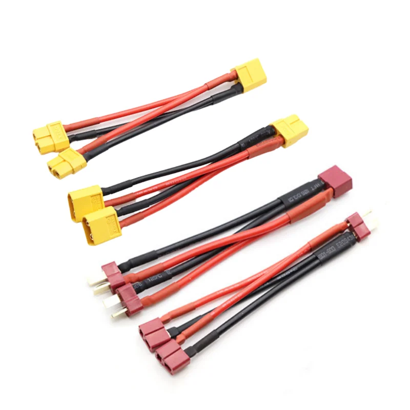 

T Plug XT60 Parallel Connection Adapter 10cm 15cm #12 Cable for RC Battery Charging Lipo Connector Airplane Parts Male Female 2P