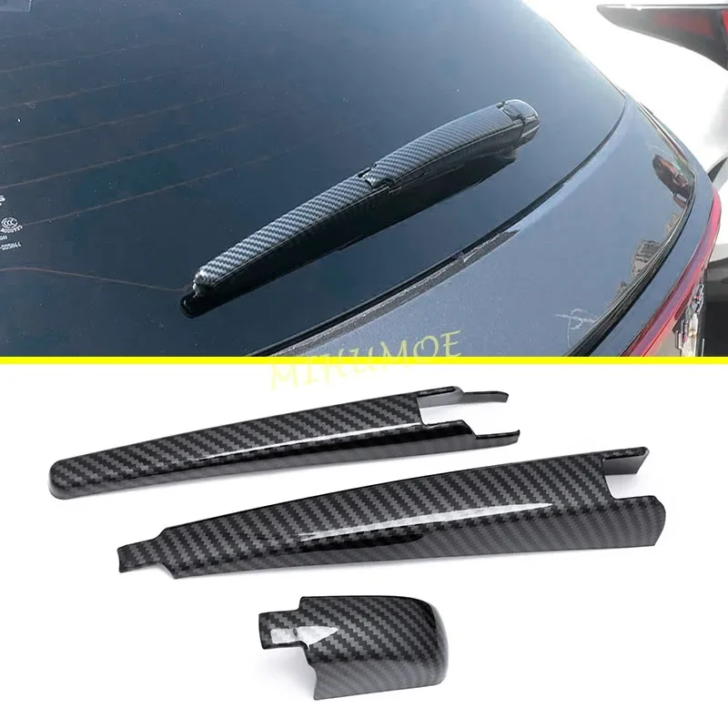 Rear Tailgate Windscreen Wiper Cover Trims For 2022 2023 2024 Lexus NX 250 350 350h Carbon Fiber