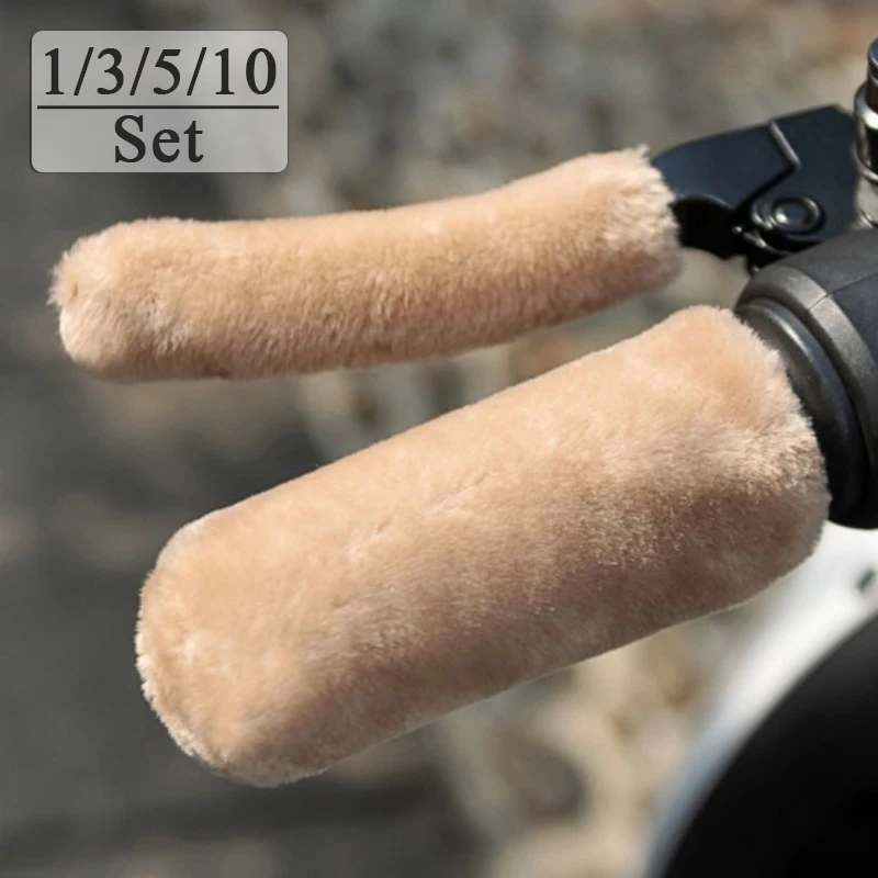1/3/5/10Set Motorcycle Plush Handlebar Cover Winter Warm Electric Car Motorcycle Handlebar Cover Anti-slip Handlebar Cover