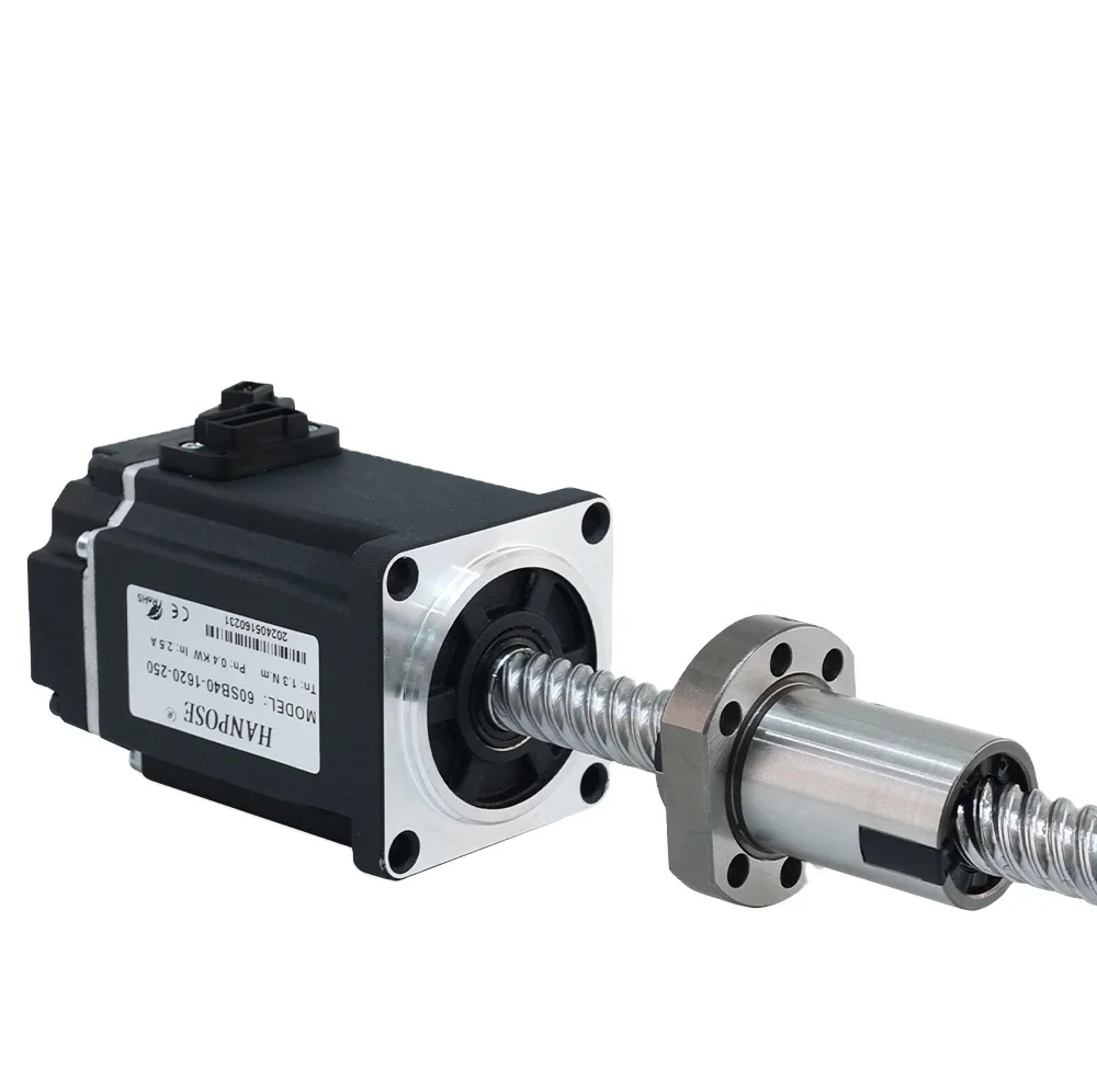 

HANPOSE ac servo motor ball screw 60SB40-1620-200 ASD240 servo drive 1.27N.M 4.4A for CNC ball screw servo motor kit 400w