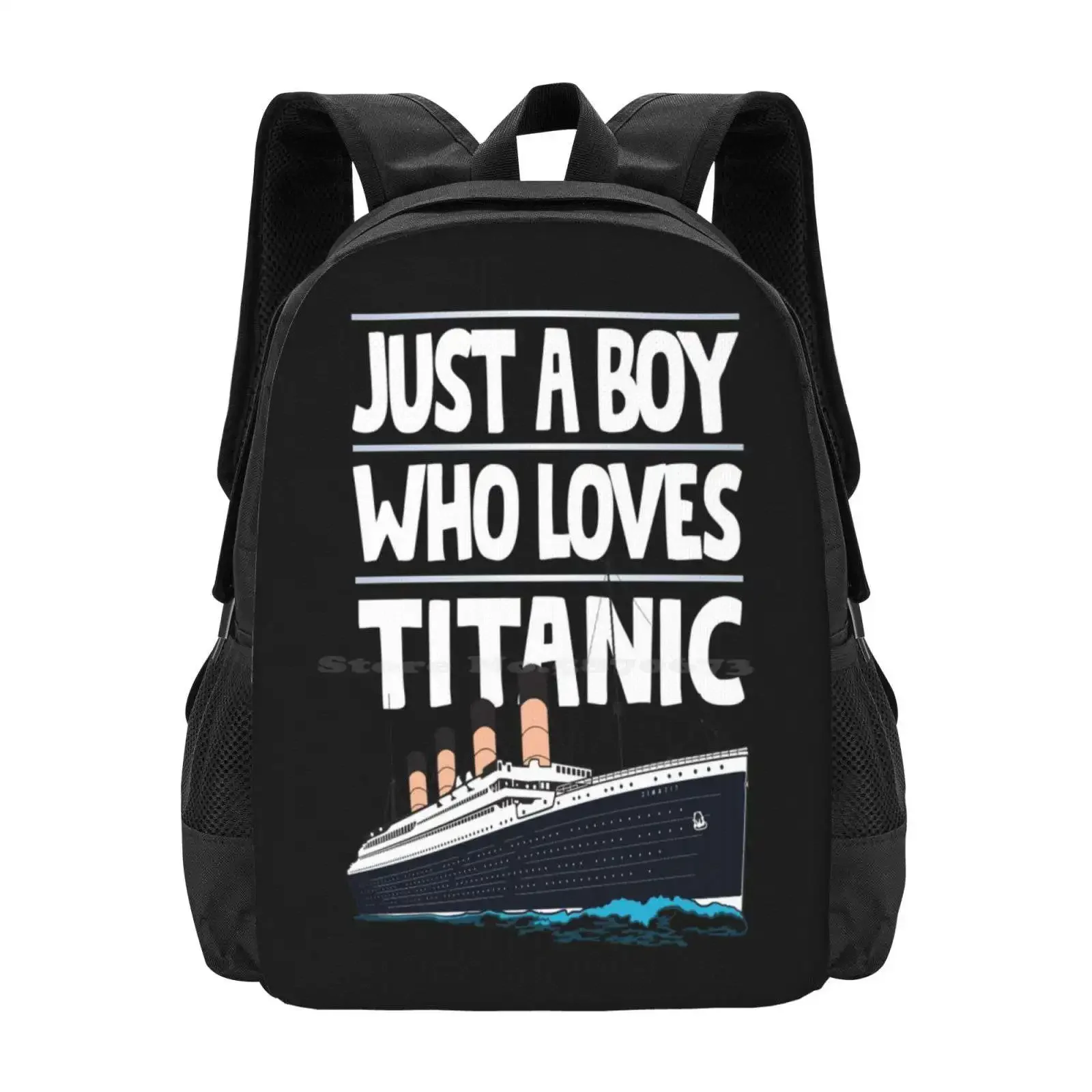 

Just A Boy Who Loves Titanic Titanic Ship Gift For Boys Kids 3D Print Design Backpack Student Bag Titanic For Boys Titanic