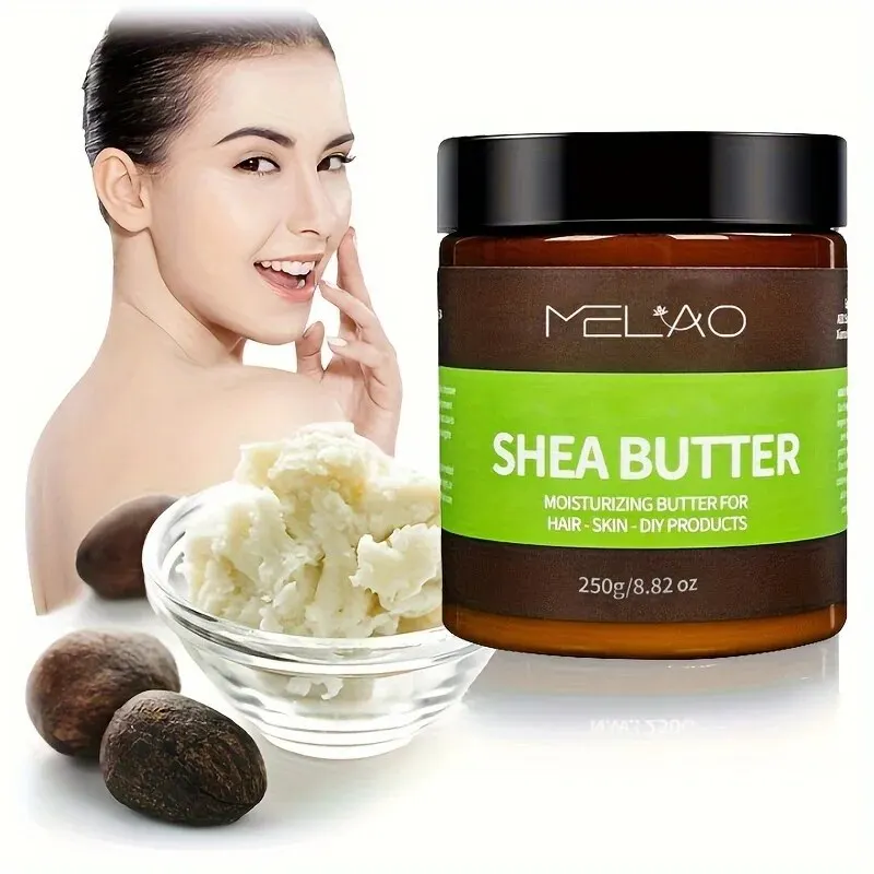 Melao Bio-Shea butter für Körper & Gesicht Bio, 100% roh und unraffiniert, um die Ausstrahlung zu erweichen, zu glätten und zu steigern